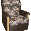 brown recliner with a moose head design.