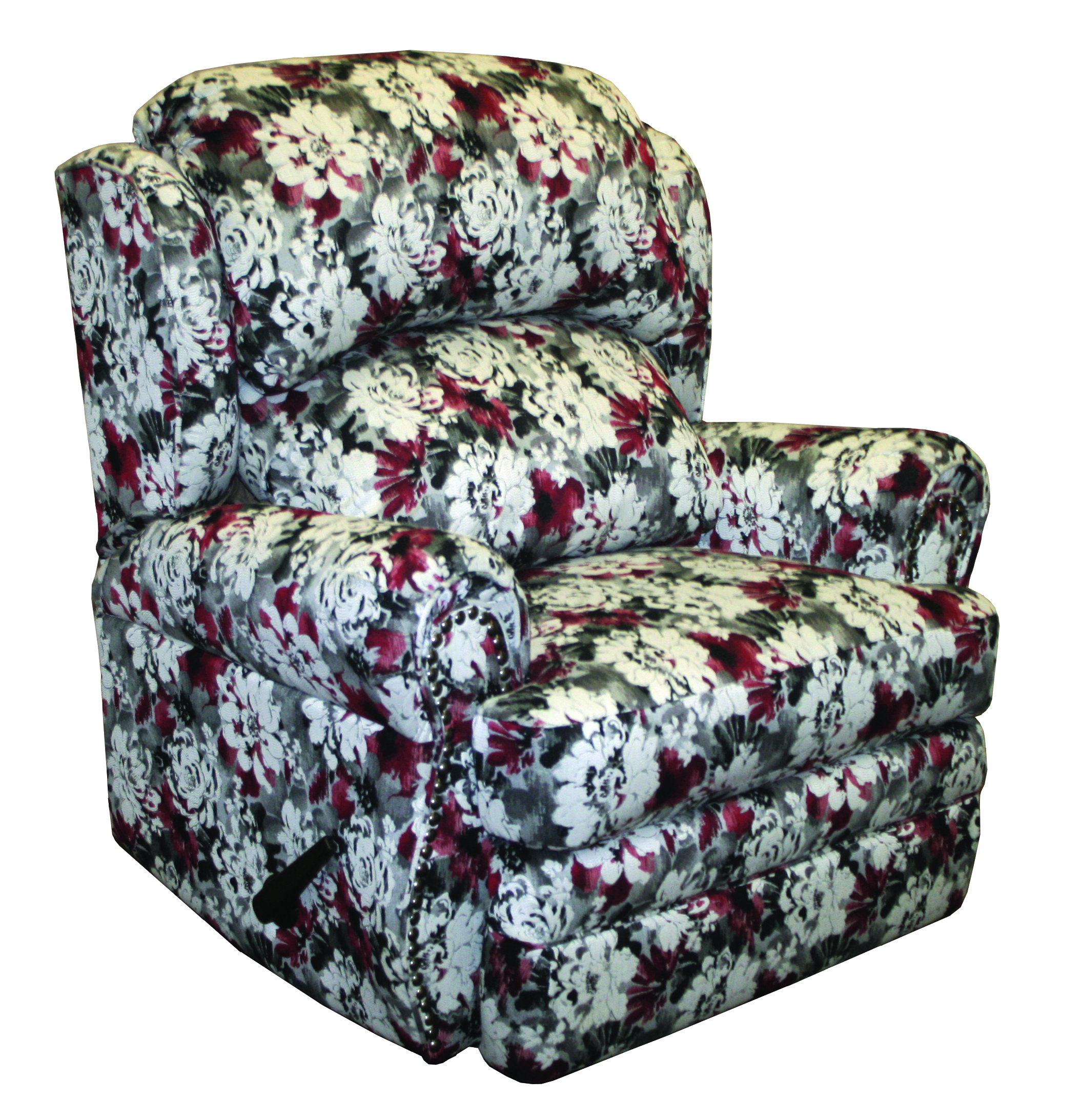 White and Red floral recliner