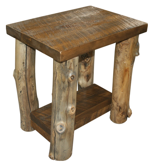 Aspen side table with shelf