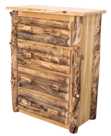 Four drawer chest with log handles