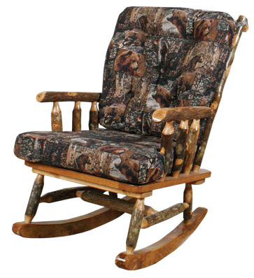 Bear upholstered rocking chair