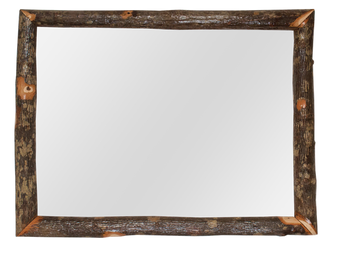 Hickory framed mirror