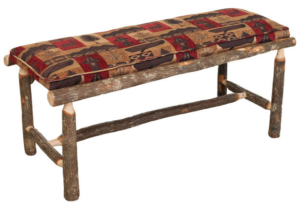 Upholstered and wood bench