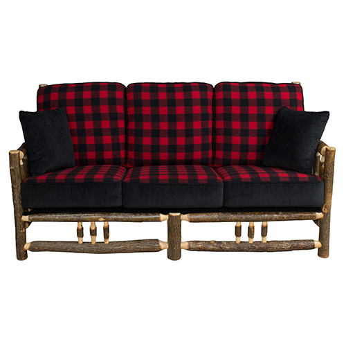 Black and red plaid sofa