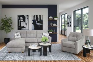 Blue and White modern living room