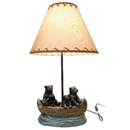 Three Bears In a Boat Table Lamp