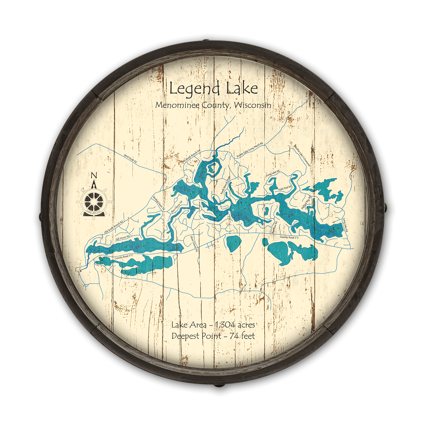 Legend Lake, Menominee County Barrel End Lake Sign