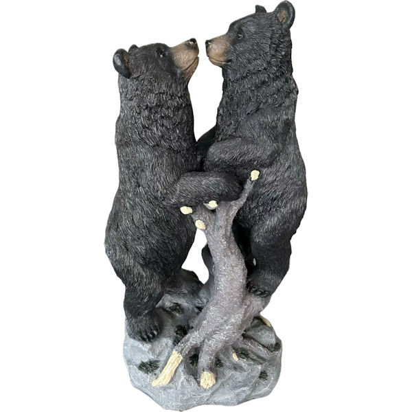 Two Bears on Tree Stump Floor Decor